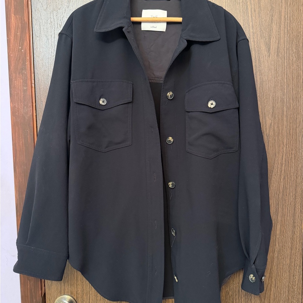 WILFRED ARITZIA THE GANNA SHIRT JACKET SIZE MEDIUM BLACK